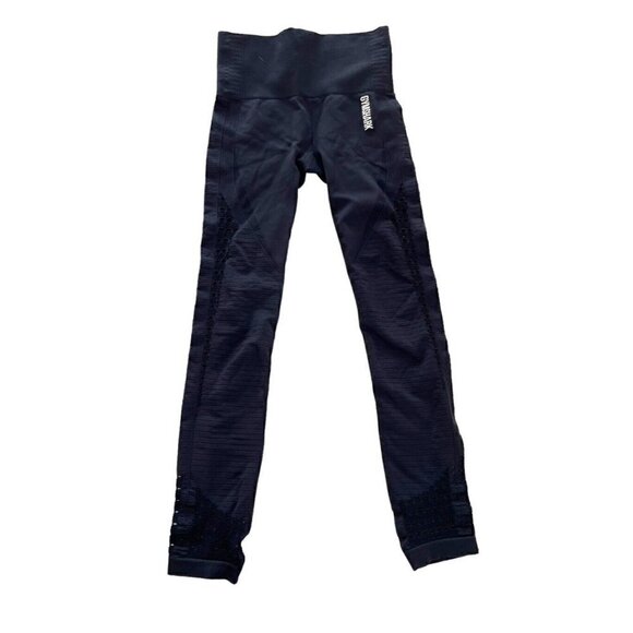 Gymshark Pants - Gymshark Seamless Perforated Leggings Women’s XS Black Mid Rise Stretch Compress